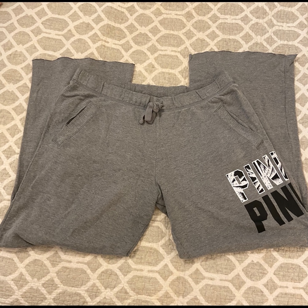 Wide leg Victoria Secret PINK gray sweatpants